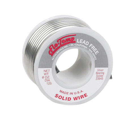 Alpha Fry Silver Bearing Alloy For Plumbing Solid Wire Solder 8 oz. For Copper Tubing and Supply
