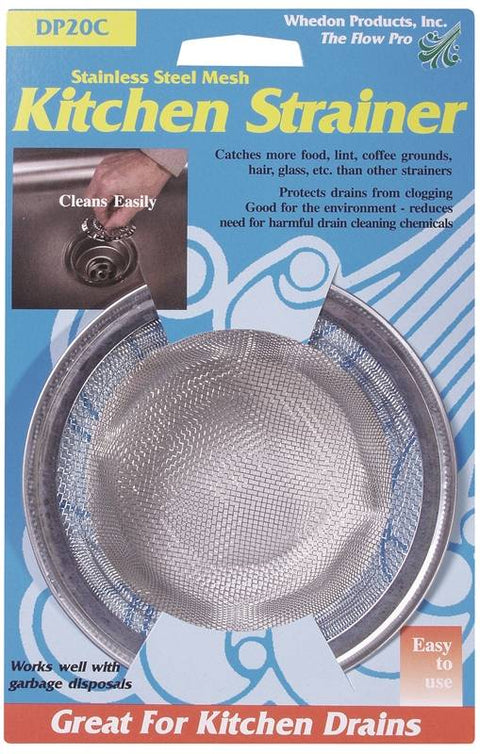 Whedon DP20C Sink Strainer With Chrome Ring, Stainless Steel