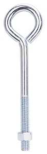 ProSource LR289 Eye Bolt, 12.8 mm Thread, Machine Thread, 3 in L Thread, 2-3/16 in Dia Eye, 587 lb Working Load, Steel, Pack of 10