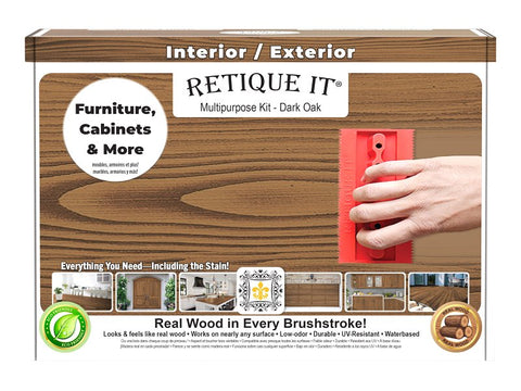 Retique It RQ-WNK16-DOAK-1B Multi-Purpose Wood'n Kit, Matte, Dark Oak