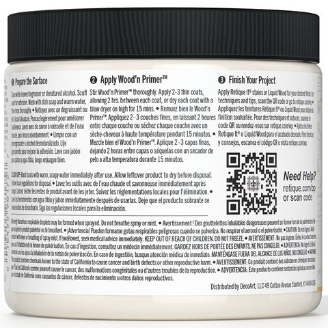 Retique It Wood'n RQ-WNP16-BLCH-R10 Primer, Bleached Wood, 16 oz