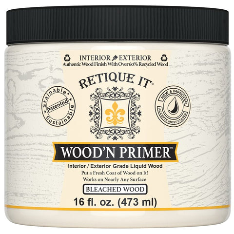 Retique It Wood'n RQ-WNP16-BLCH-R10 Primer, Bleached Wood, 16 oz