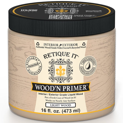 Retique It Wood'n RQ-WNP16-LITE-R10 Primer, Light Wood, 16 oz