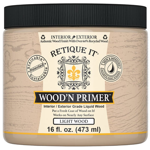 Retique It Wood'n RQ-WNP16-LITE-R10 Primer, Light Wood, 16 oz