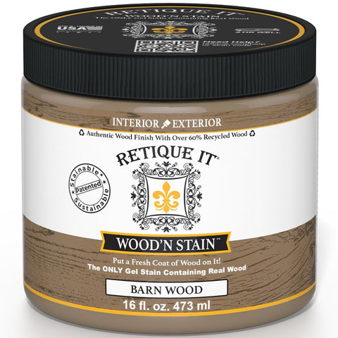 Retique It Wood'n Stain RQ-WNS16-BARN-R10 Wood Stain, Barn Wood, Gel, 16 oz