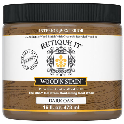 Retique It Wood'n Stain RQ-WNS16-DOAK-R10 Wood Stain, Dark Oak, Gel, 16 oz