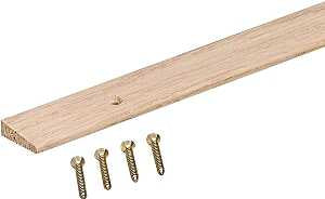 M-D 85480 Floor Edge Reducer, 72 in L, 1 in W, Hardwood, Unfinished, Pack of 6