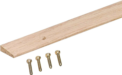 M-D 85480 Floor Edge Reducer, 72 in L, 1 in W, Hardwood, Unfinished, Pack of 6