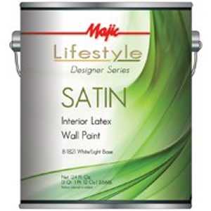 Majic Paints 8-1821-1 Interior Paint, Satin Sheen, White, 1 gal, Can, 350 sq-ft Coverage Area, Pack of 4