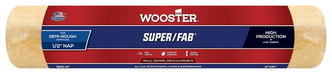 Wooster R240-14 Roller Cover, 1/2 in Thick Nap, 14 in L, Fabric Cover, Golden Yellow