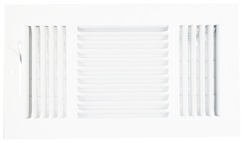 Shell Register ProSource SW03-12X6 3-Way Sidewall Register, 13.5 in L, 7.5 in W, 52 d ...