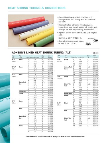 Ancor 307148 Marine Grade Adhesive Lined Heat Shrink Tubing, 1 x 48″, Black, 1/Pk