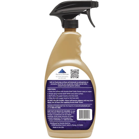 Granite Gold GG0033 Granite Polish, 24 oz, Liquid, Fresh Lemon, Milky White, Pack of 6