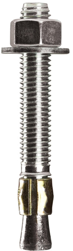 Cobra Anchors 496R Wedge Anchor, 3/8 in Dia, 3-3/4 in L, 844 lb, Steel, Plated, 4/PK