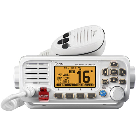 Icom M330G81 M330 Ultra Compact VHF w/GPS Marine Fixed Mount, White