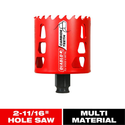 Diablo Snap-Lock Plus 2-11/16 in. Carbide Tipped 2-3/8 in. L X 3/8 in. D Hole Saw