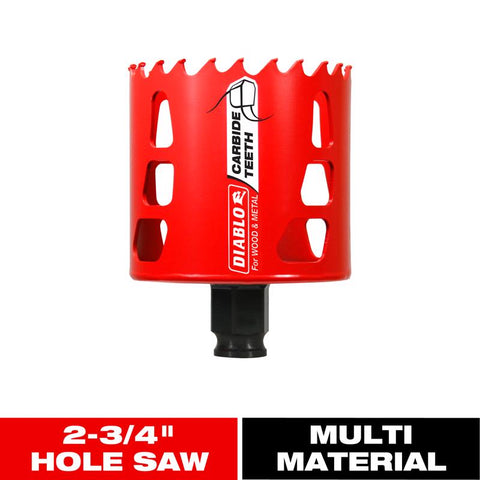 Diablo Snap-Lock Plus 2-3/4 in. Carbide Tipped 2-3/8 in. L X 3/8 in. D Hole Saw
