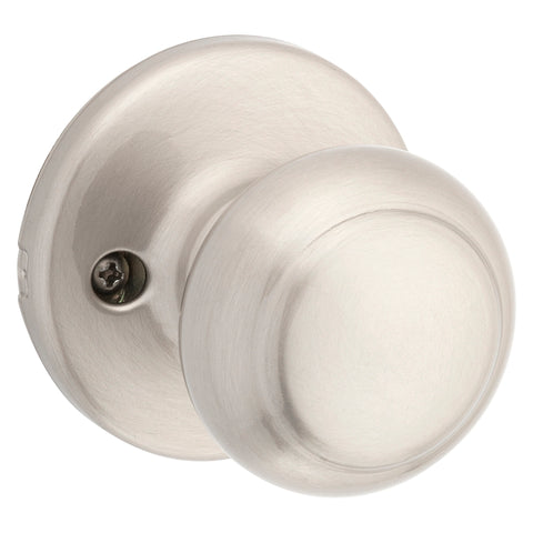 Kwikset 200CV15RCALRCSV1 Passage Door Knob, 1-7/8 in Dia Knob, Metal, Satin Nickel