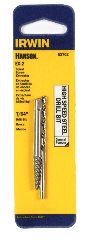 Irwin Hanson High Speed Steel 7/64 in. Dia. Drill Bit Extractor Set 2 pc.