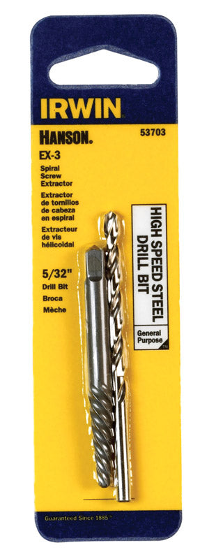 Irwin Hanson High Speed Steel 5/32 in. Dia. Drill Bit Extractor Set 2 pc.