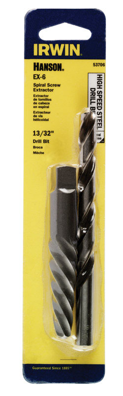 Irwin Hanson 19/64 in. X 13/32 in. D High Speed Steel Drill Bit Extractor Set 7 in. 1 pc