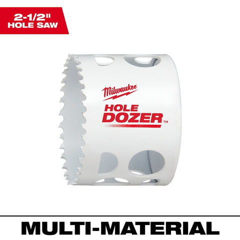 Milwaukee 49-56-9631 Hole Saw, 2-1/2 in Dia, 1-5/8 in D Cutting, 1/2-20 Arbor, 4, 5 TPI, Bi-Metal Cutting Edge