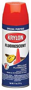 Krylon K03101007 Fluorescent Spray Paint, Gloss, Orange/Red, 11 oz, Can