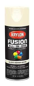 Krylon K02706007 Spray Paint, 12 oz Can, 25 sq-ft Coverage Area, Acrylic Base, Gloss, Dover White