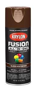 Krylon K02707007 Spray Paint, 12 oz Can, 25 sq-ft Coverage Area, Acrylic Base, Gloss, Espresso, Exterior, Interior