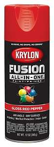 Krylon K02720007 Spray Paint, 12 oz Can, 25 sq-ft Coverage Area, Acrylic Base, Gloss, Red Pepper