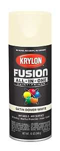 Krylon K02737007 Spray Paint, Satin, Dover White, 12 oz, Can