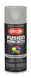 Krylon K02744007 Spray Paint, Satin, Pewter Gray, 12 oz, Can