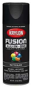 Krylon K02754007 Spray Paint, Matte, Black, 12 oz, Can