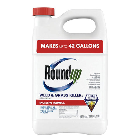 Roundup 5376804 Concentrated Weed and Grass Killer, Liquid, 1 gal Bottle