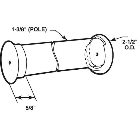 Prime-Line N 6794 Closet Pole Socket, Wood