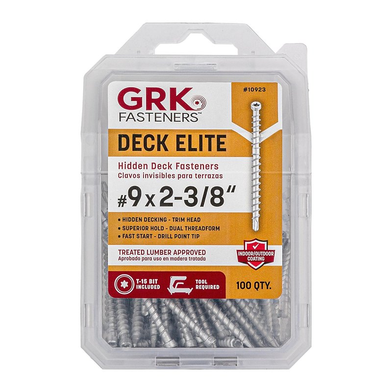 GRK Fasteners Deck Elite Series 10923 Hidden Deck Screw, 2-3/8 in L, C ...