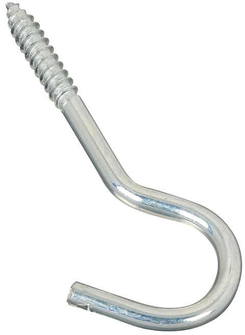 National Hardware 2156BC Series N220-863 Screw Hook, 1/4 in Opening, 4-1/4 in L, Steel, Zinc, Pack of 10