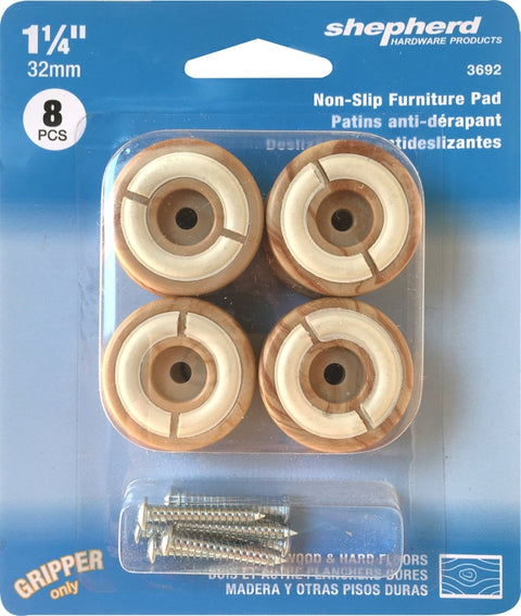 Shepherd Hardware 3692 Furniture Pad, Plastic, Woodgrain, 8/PK