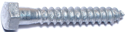 Midwest Fastener 05580 Lag Screw, 3/8 in Thread, 2-1/2 in OAL, 2 Grade, Steel, Galvanized, SAE Measuring