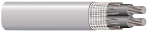 Southwire 4/0-4/0-2/0 ALUM Service Entrance Cable, Gray Sheath, 205 A, 3-Conductor, Aluminum Conductor, PVC Insulation