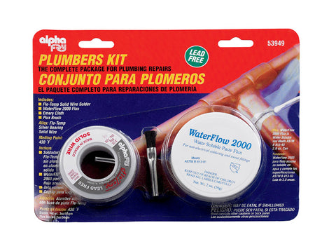 Alpha Fry Silver Bearing Plumbers Kit 6 oz. Flo-Temp Solid Wire, Silver Bearing Solder For Non-E