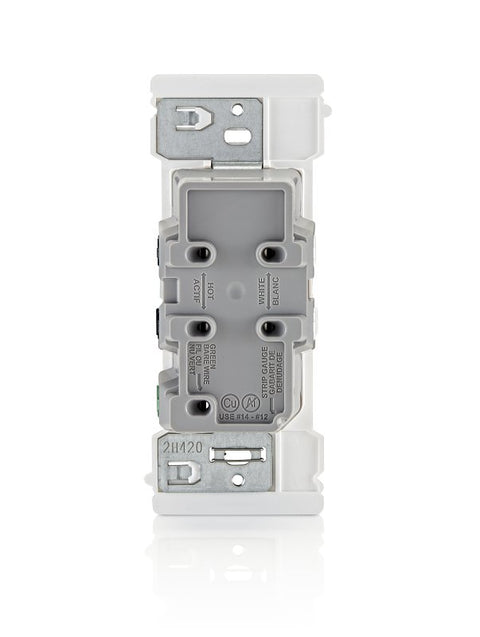 Decora M02-E5325-0MW Grounding Duplex Outlet, 2-Pole, 15 A, 125 VAC, Color-Coded Wiring, NEMA: NEMA 5-15R, White
