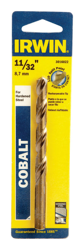 Irwin 11/32 in. Dia. x 4-3/4 in. L High Speed Steel Drill Bit 1 pc.