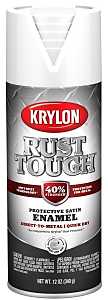 Krylon Rust Tough K09268008 Enamel Spray Paint, Satin, White, 12 oz, Can, Pack of 6