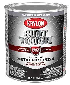 Krylon Rust Tough K09717008 Metallic Paint, Metallic Aluminum, 1 qt, Pack of 2