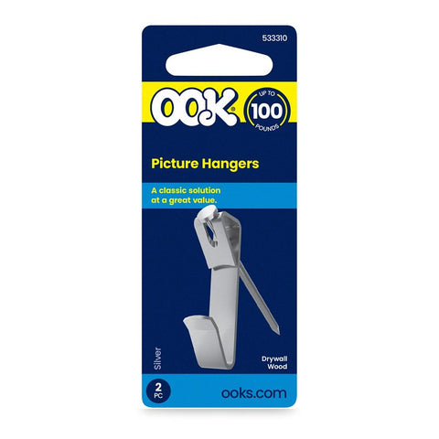OOK 50056 Conventional Hook, 100 lb, Steel, Zinc