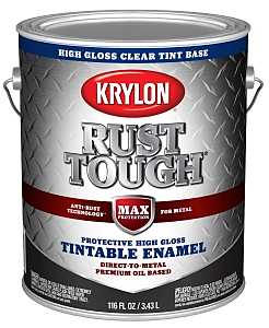Krylon Rust Tough K09750008 Enamel Paint, Gloss Sheen, Clear, 1 gal, 400 sq-ft/gal Coverage Area, Pack of 4