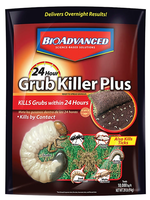 BioAdvanced 700745S Grub Killer, Granular, Spreader Application, 20 lb Bag