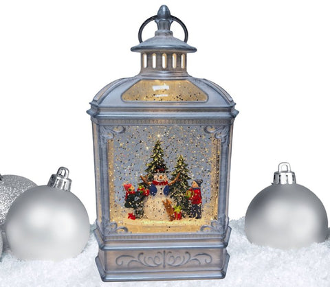 9.06IN LIGHTED SILVER LANTERN, Pack of 6