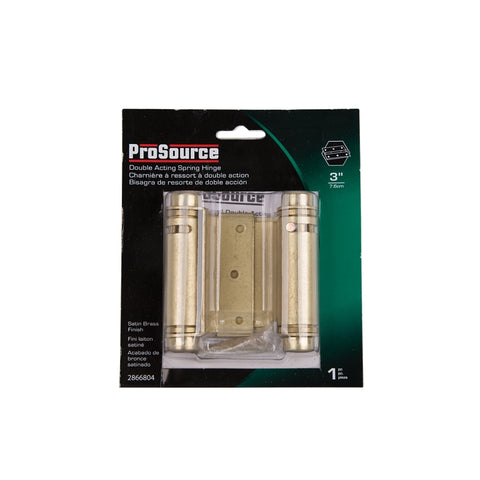 ProSource LR-024-LPS Spring Hinge, Steel, Satin Brass, Tension Pin, 180 deg Range of Motion, Screw Mounting, 12 lb